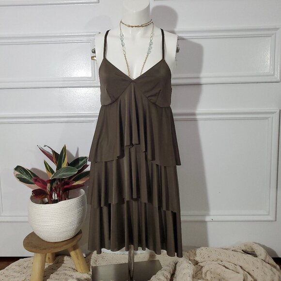 Armani Vintage Satin Cascade Flowy Boho Dress- XS- NWOT - Picture 1 of 16